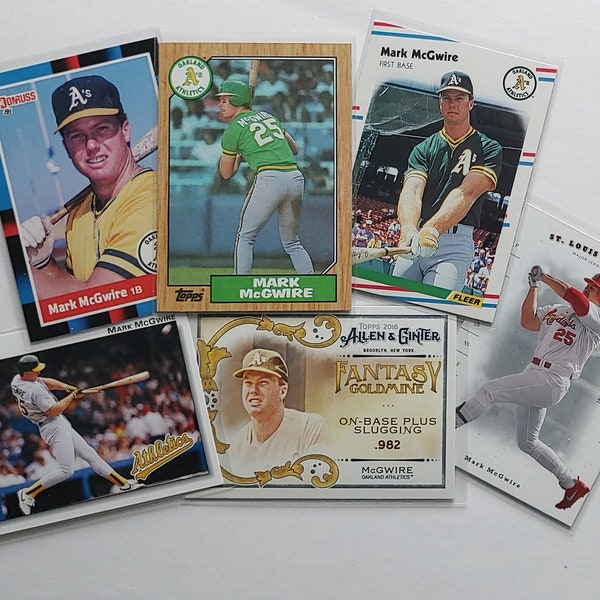 Mark McGwire ROOKIE card + 28 baseball cards to choose from! 1987-2023 | Oakland Athletics, St. Louis Cardinals