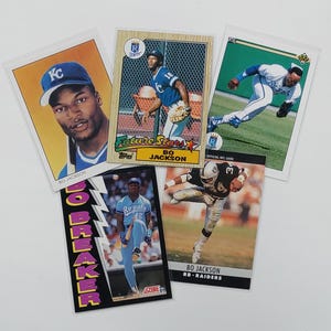 Carte Bo Jackson ROOKIE + 27 cartes de baseball et de football au choix ! 1987-1994 | Royals de Kansas City, Raiders de Los Angeles, White Sox de Chicago