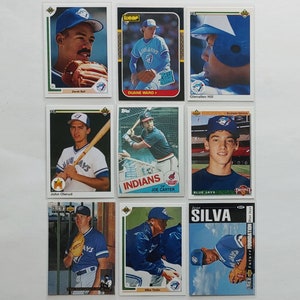 Lot de cartes Rookie des Blue Jays de Toronto, 1985-1994 | Le lot de 9 comprend Joe Carter, John Olerud, Shawn Green, Duane Ward, Derek Bell, Mike Timlin