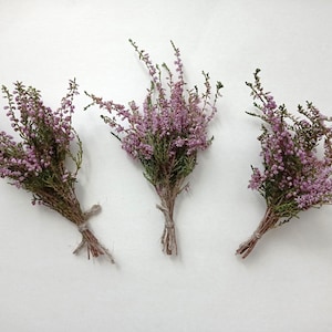 1 mini dried flower bouquet, Dried heather bouquet, Tiny violet flower, Mini pink flower, Rustic wedding decore, Cottagecore flowers