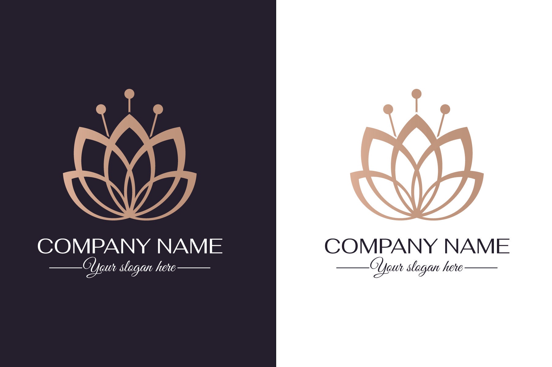 Lotus Flower Logo Vector PNG Images, Luxury Monogram Lotus Flower