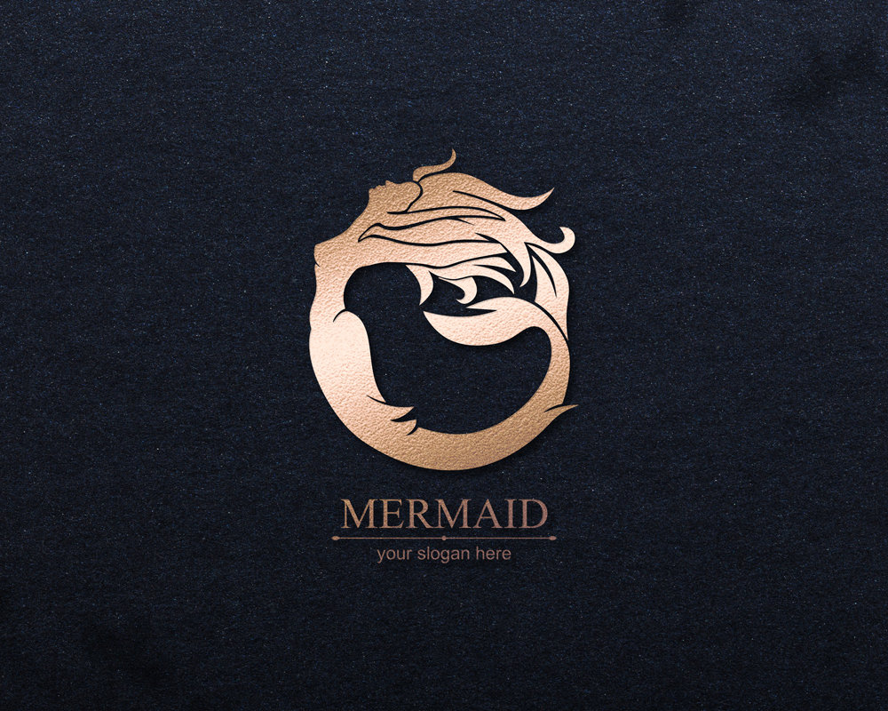 Mermaid Logo. Siren and Marine Girl With a Tail. Beauty Logo Design ...