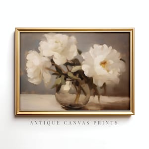 Still Life Peonies Painting | Vintage Botanical Art Print | Digital PRINTABLE Download | A9