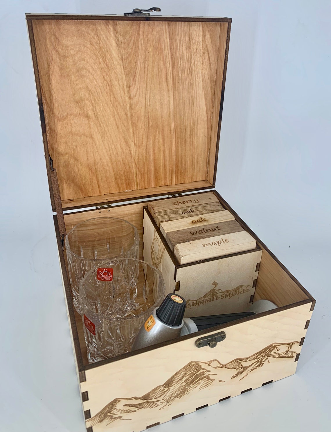 Maple Box Smoked Cocktail Kit Cocktail Smoker Groomsman Etsy