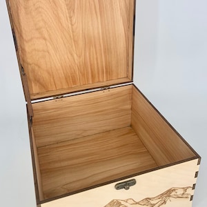 Large Wooden Hinged and Latched Maple Box