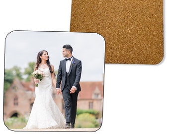 PERSONALISED Drinks COASTER Photo Printed SQUARE - High Gloss Finish - Customisation included. Heat resistant, handmade uk