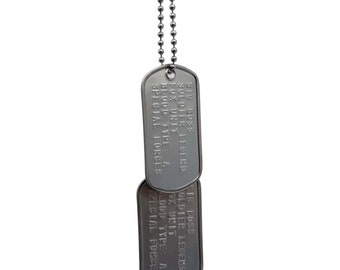 Big Boss Inspired Espionage DOG TAGS Necklace: Authentic US Military Replica Prop Inspired for Gamers, Collectors & Cosplayers