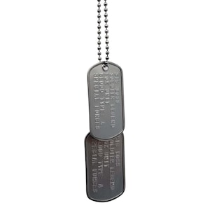 Big Boss Inspired Espionage DOG TAGS Necklace: Authentic US Military Replica Prop Inspired for Gamers, Collectors & Cosplayers
