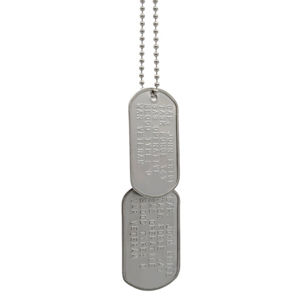 Captain JOHN PRICE Military Dog Tag Set US Cosplay Stainless Steel - Chains Included