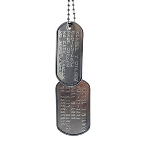 Samuel Thomas &#39;FALCON&#39; Sam Wilson Military Dog Tags Necklace Set - Costume Cosplay Prop Replica - Stainless Steel  - Chain Included