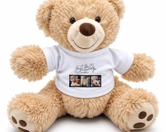 Personalized Photo Teddy Bear - Custom Name Plush Birthday Keepsake Gift