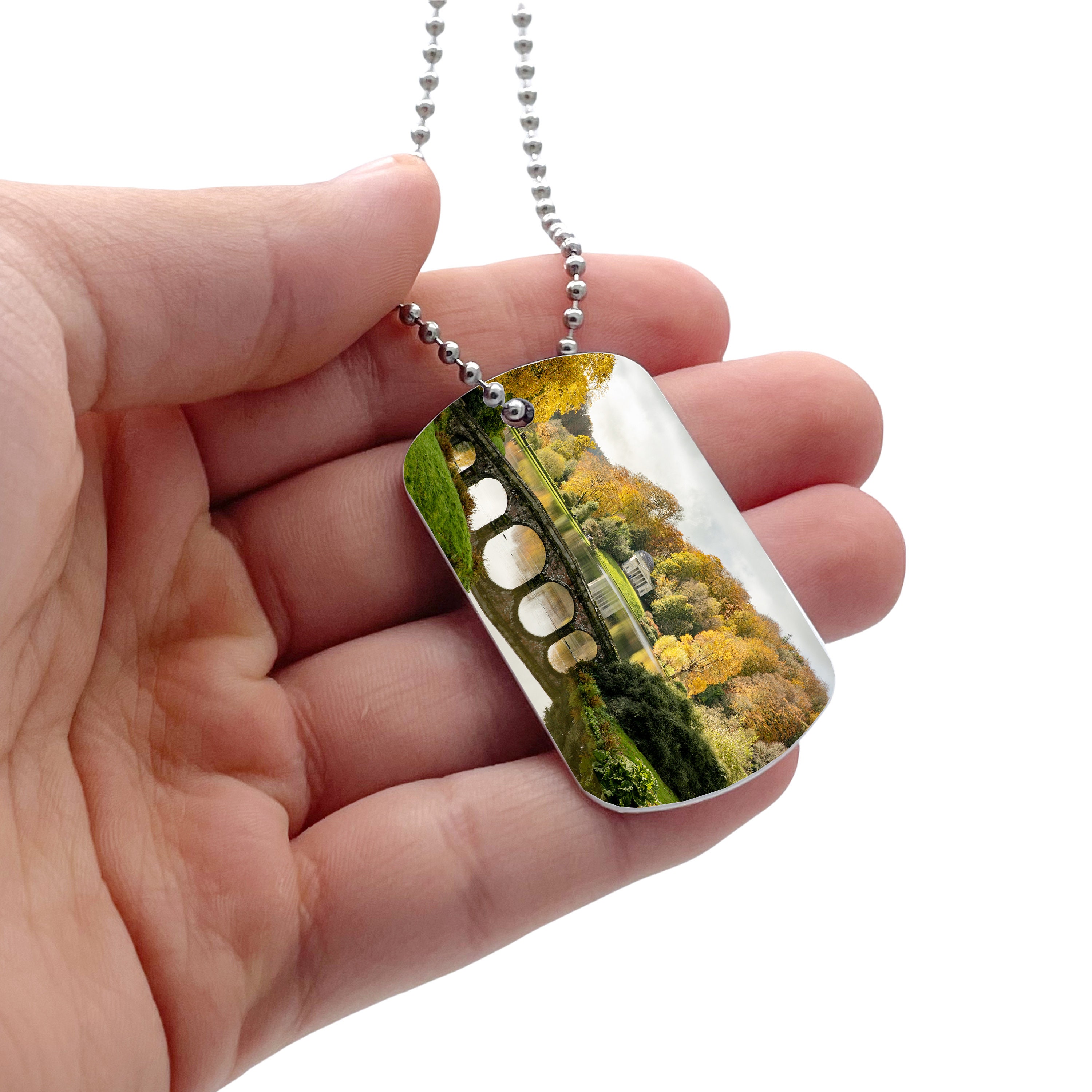 Personalised Dog Tag Necklace - Double Sided With Your Photo & Text, 76cm Adjustable Ball Chain 3 thumbnail image
