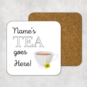 Personalisierte Teeuntersetzer: Individuelles Namensgeschenk, handgefertigt in Devon UK