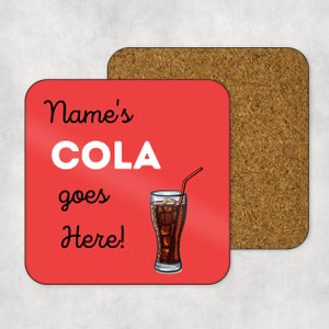Personalisierter Cola Untersetzer: Individueller Getränke Untersetzer, Geschenk für Freunde