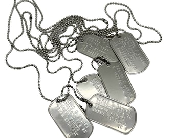 Superhero Dog Tag Necklace Set: Steve Rogers, Falcon, Bucky - Stainless Steel