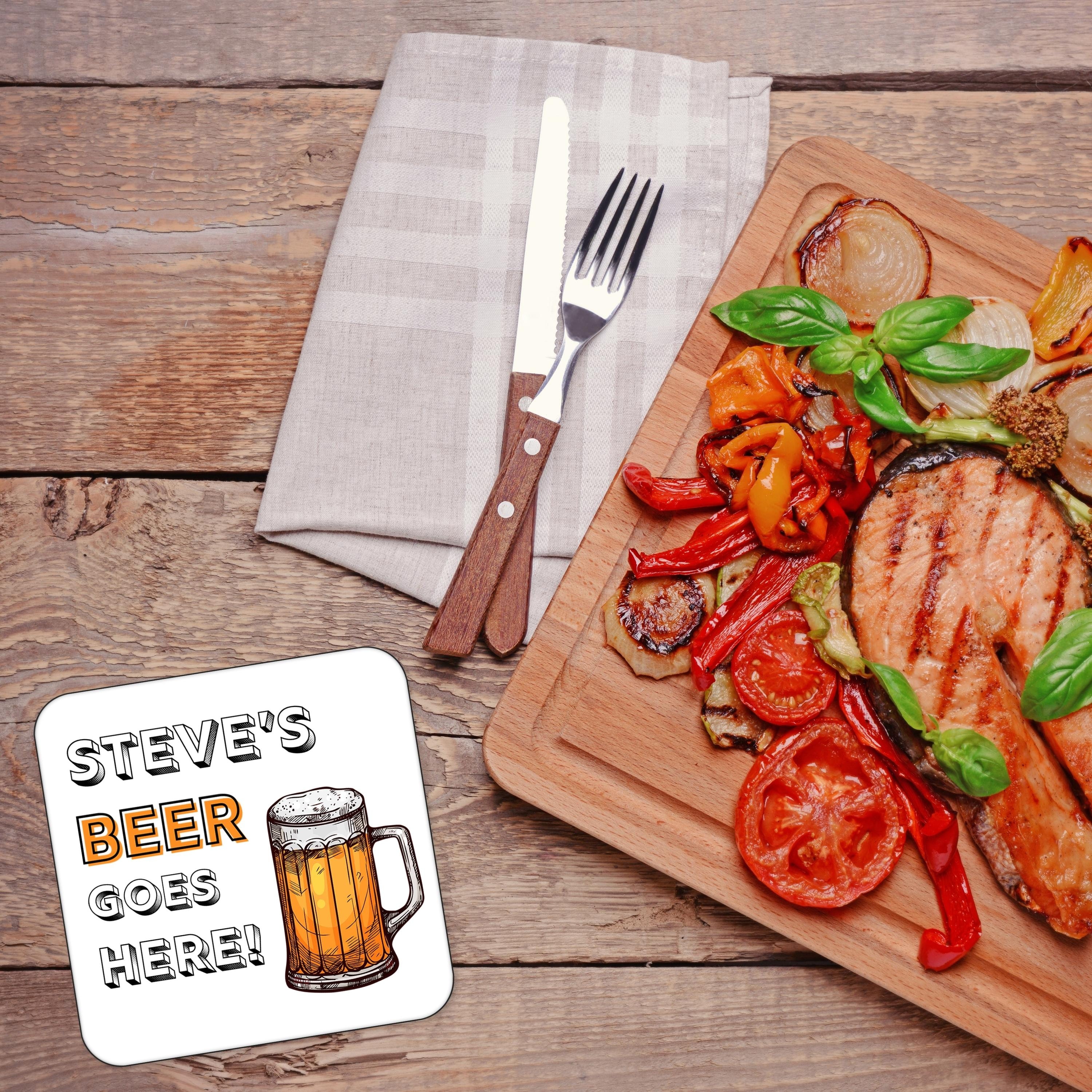 Personalised Beer Goes Here Coaster Friends Partner Best Etsy