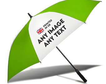 Personalized Lime Green Umbrella: Custom Photo or Logo Design, Lightweight Durable All-Weather Gift