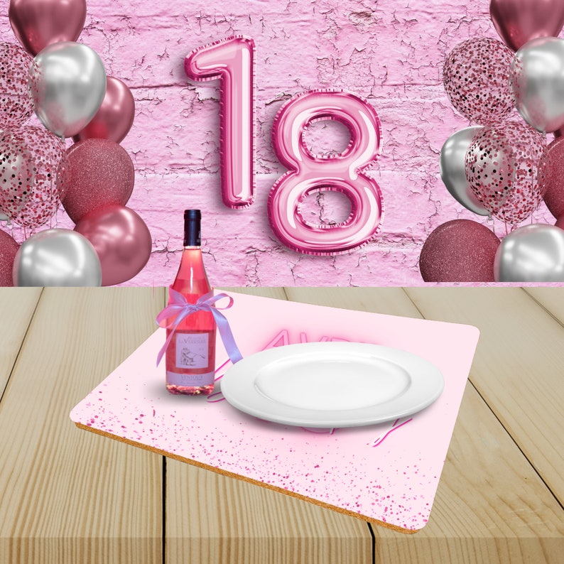 Large Customisable 18th Birthday Custom Placemat - Personalised ...