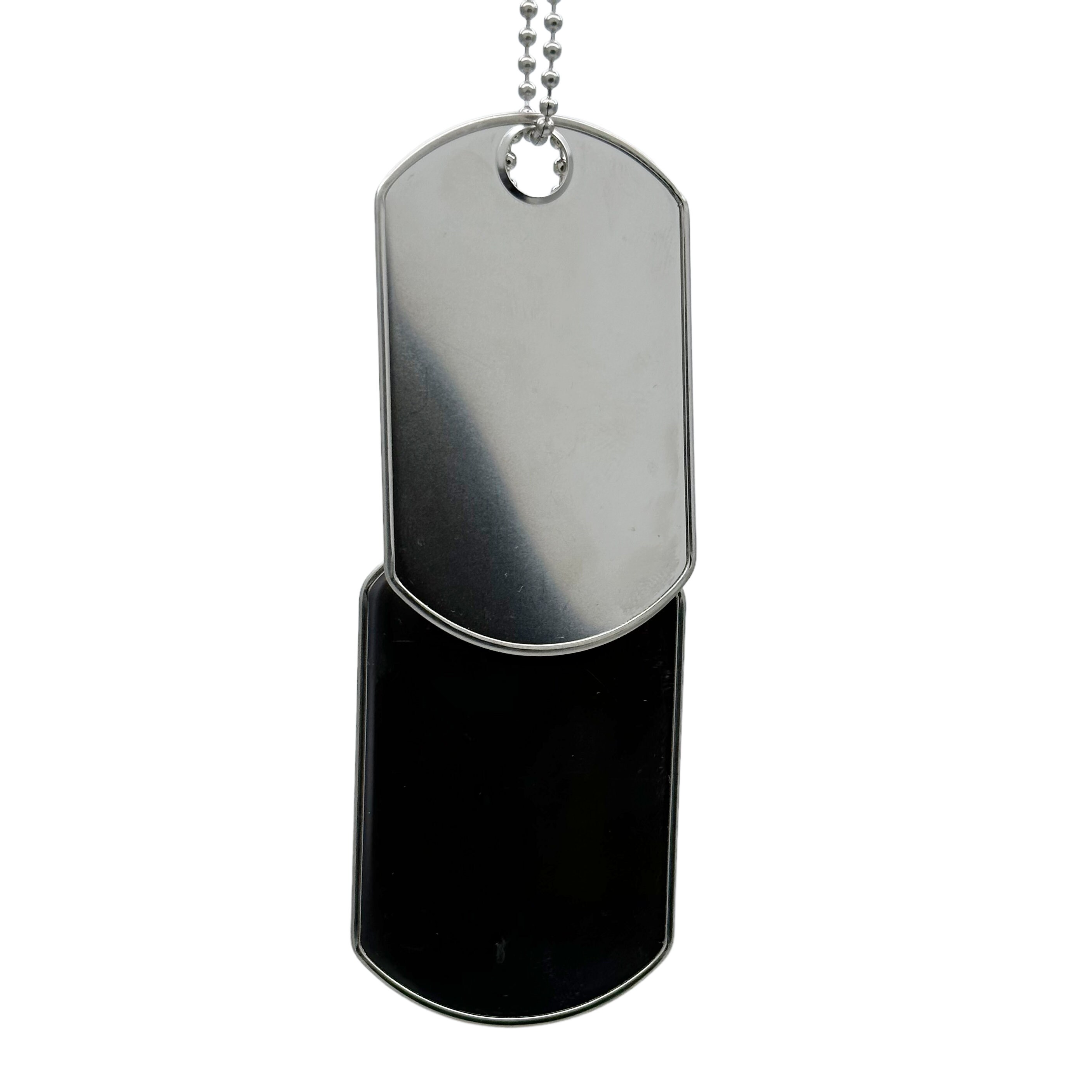 Military Tags Dog Tags Blanks for Engraving Pendants-gold Tone and Steel 