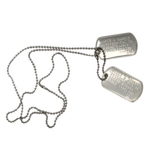 James Bucky Barnes WWII Style Military Dog Tags - Stainless Steel - Ball Chains Included - Costume Cosplay Prop Replica