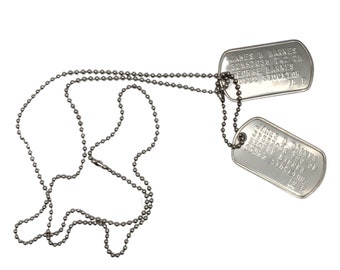 James Bucky Barnes WWII Style Military Dog Tags - Stainless Steel - Ball Chains Included - Costume Cosplay Prop Replica