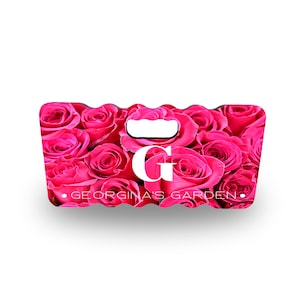 Almohadilla para arrodillarse personalizada, diseño de rosas rosadas cómodo y duradero para jardinería, yoga, actividades en interiores y exteriores, fácil de limpiar y portátil