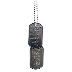 V 2077 DOG TAG Necklace Gaming Collectible Stainless Steel Inspired Pendant COSPLAY Replica with Chains