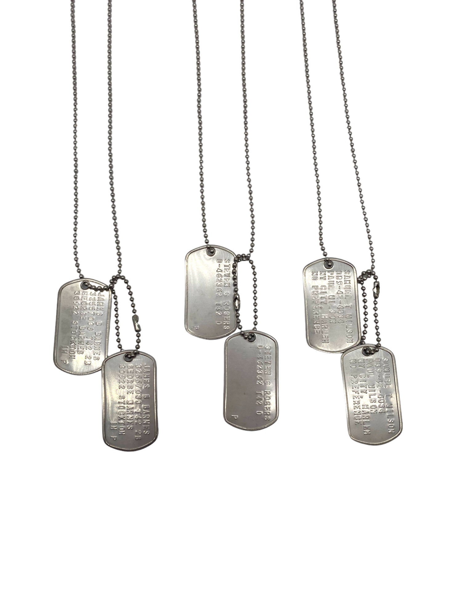 Captain America Erkennungsmarken Set - Bucky & Falcon WWII Style Halsketten