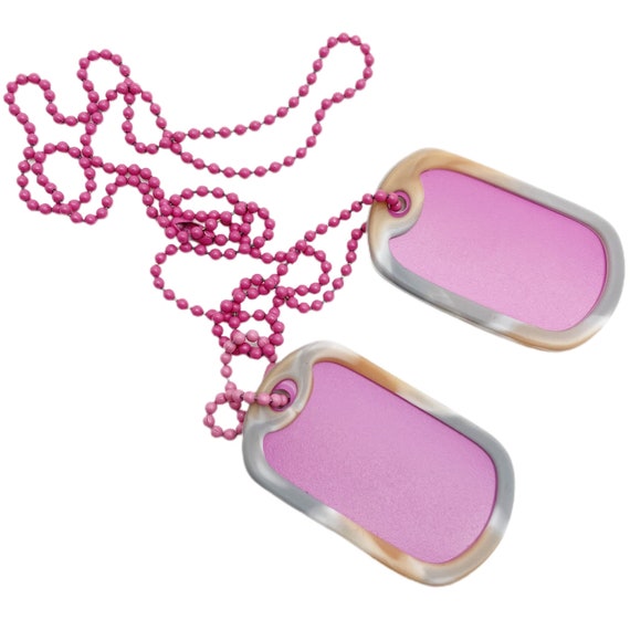U.S. DOG TAG BLANKS Pair Set Military Army Stainless Steel Cosplay  Halloween Outfit 