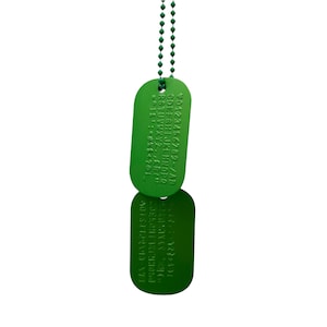 Grün PERSONALIZED id DOG TAG Army Paar Set mit grünen Ketten (made to order) - grüne Ketten