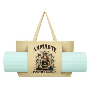 Personalized Yoga Mat Tote | Cotton-Linen Gym Bag Gift