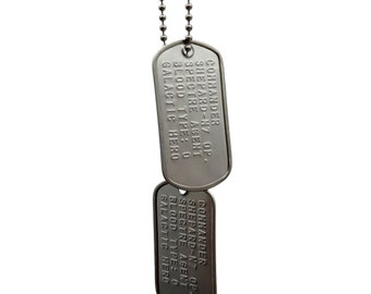 Tribute Dog Tags of COMMANDER Shepard Stainless Steel - Space RPG Fan Cosplay Replica Prop Necklace
