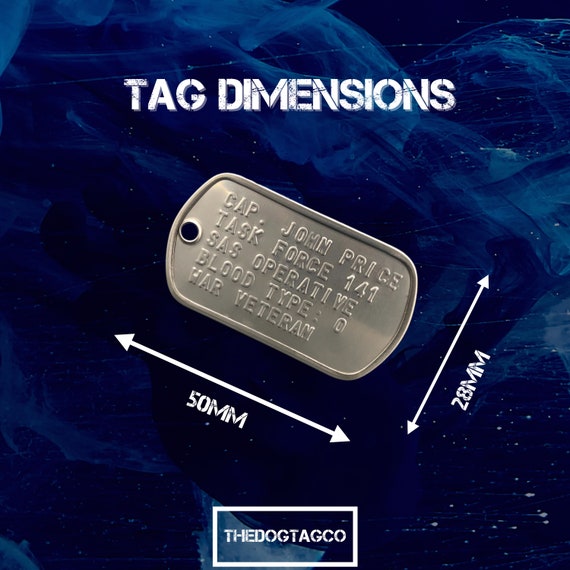 Captain JOHN PRICE Military Dog Tag Set US Cosplay Stainless Steel Chains Included