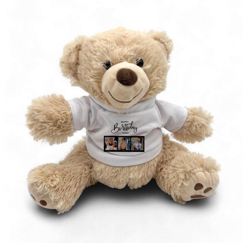 Personalized Photo Teddy Bear - Custom Name Plush Birthday Keepsake ...