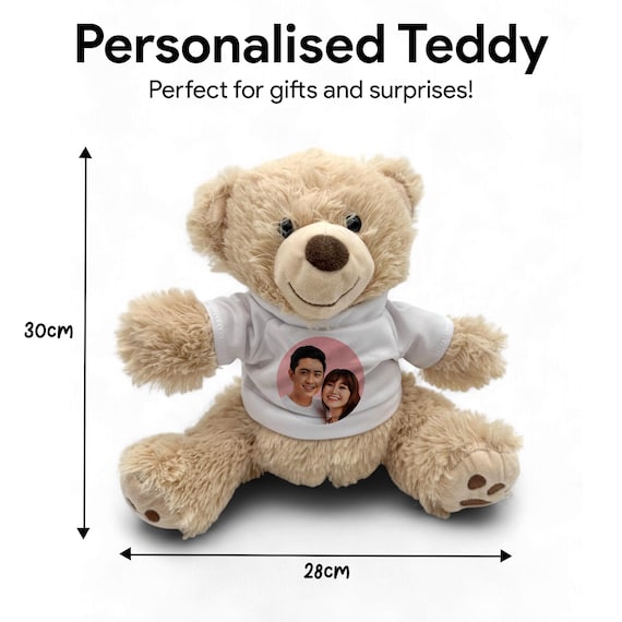 Personalised Teddy Bear With Custom T shirt Plush Keepsake Unique Gift for Birthdays Anniversaries Soft Brown Quality Print Etsy Canada