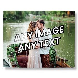 Personalized Photo Jigsaw Puzzle, Wooden 30 Piece, Custom Message