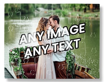 Personalized Photo Jigsaw Puzzle, Wooden 30 Piece, Custom Message