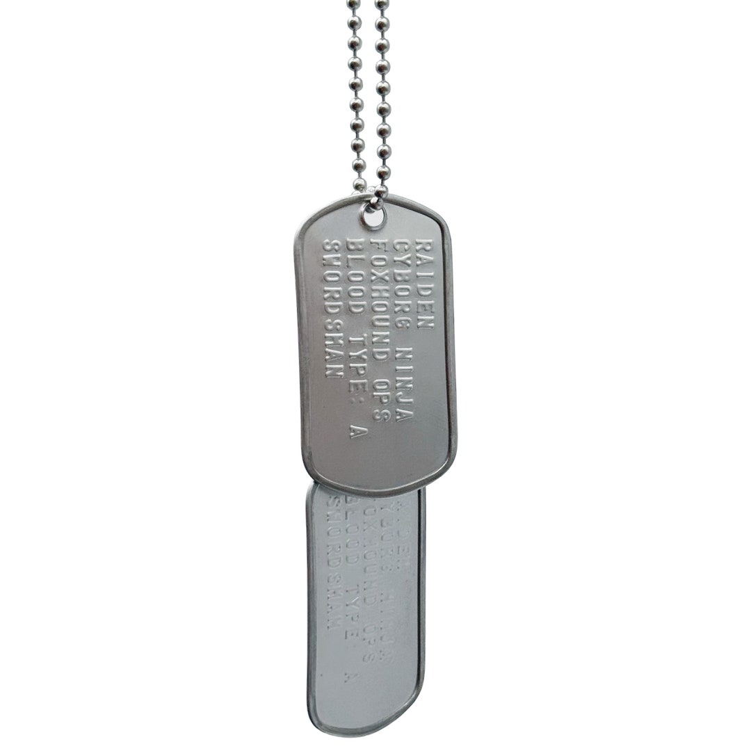 RAIDEN DOG Tags Necklace Stainless Steel Gaming Tribute Pendant