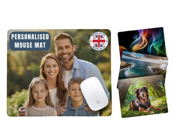 Personalised PHOTO Mouse Mat Custom Your Picture Computer Mouse Pad Extra Thick Rubber for Desk Family, Friends, Lovers, Couples