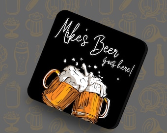 Personalized Beer Coaster: Custom Name MDF Wood Coaster