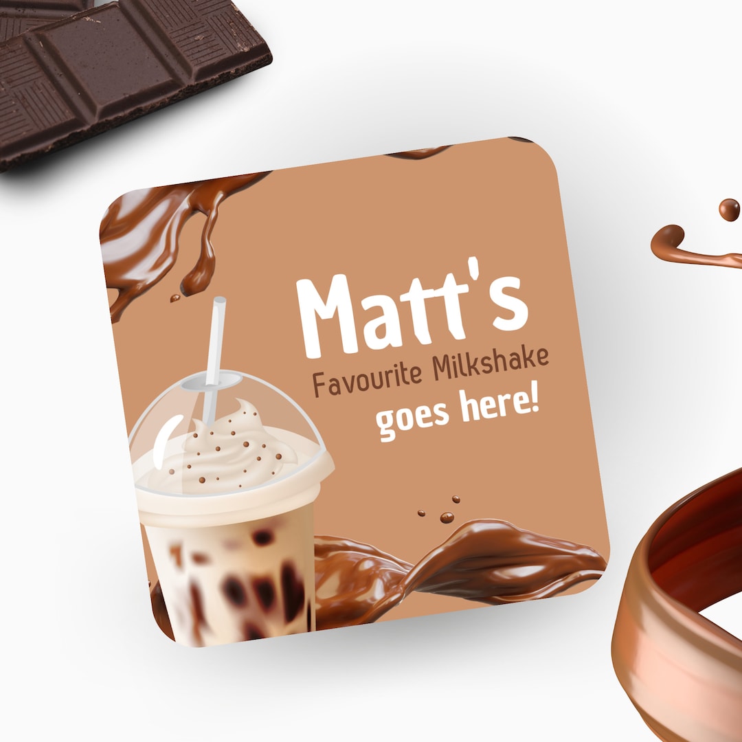 Personalized “milkshake Goes Here” Coaster – Custom MDF Wood Gift for ...