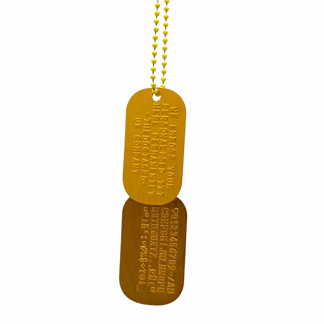 personalized-gold-dog-tag-set-embossed-army-style-yellow-chains-etsy