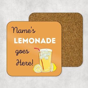 La limonada personalizada va aquí posavasos - Amigos, pareja, mejor regalo de Navidad para amigos - Posavasos de bebidas personalizadas - Regalo reflexivo