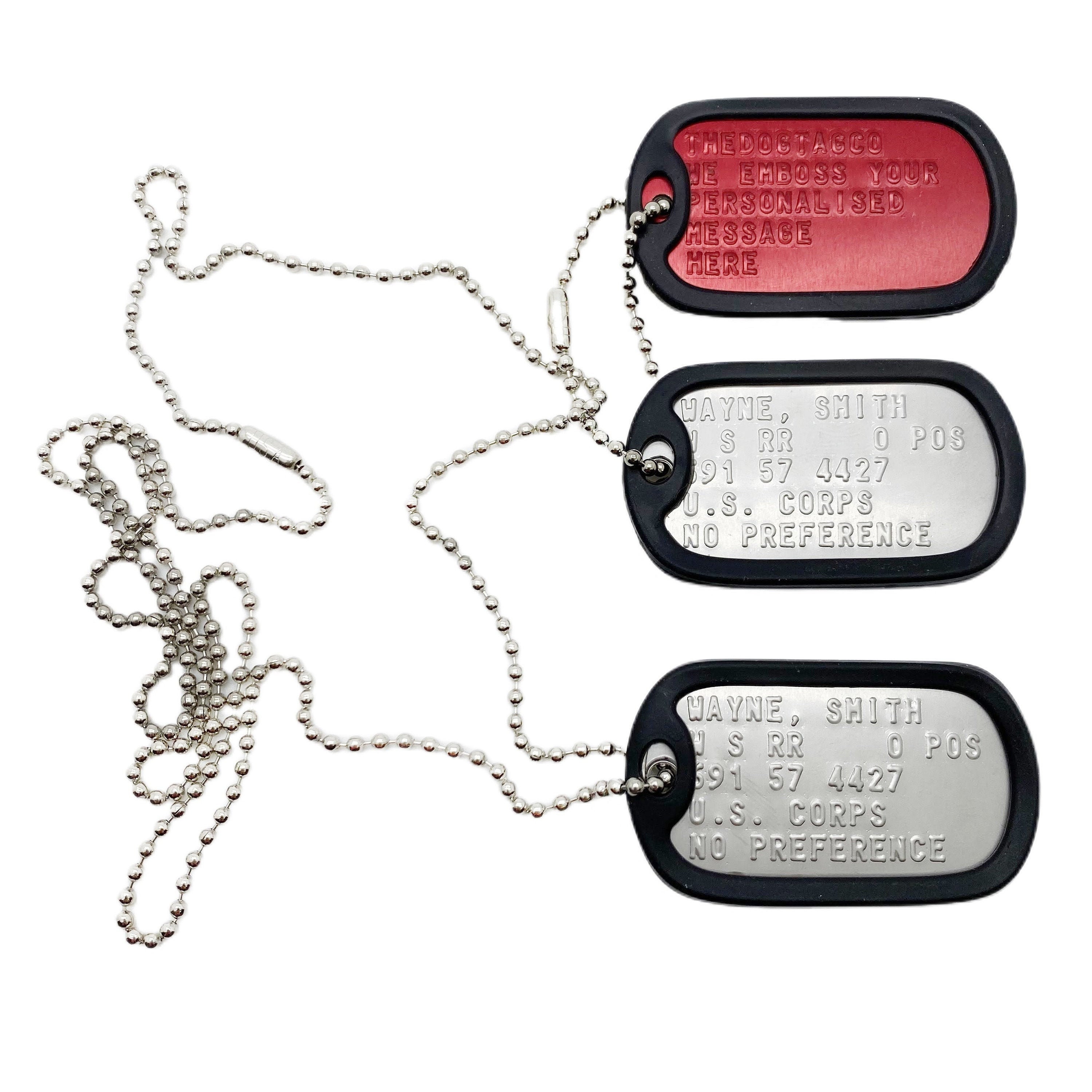 30 Pieces Military Dog Tags Set Including 10 Stainless Steel Blank Dog Tag 10 Steel Ball Chain and 10 Military Silicone Dog Tag Silencer