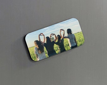 CUSTOM PHOTO Fridge Magnet, PERSONALISED Borderless mdf, Photo Text Magnets, Gifts