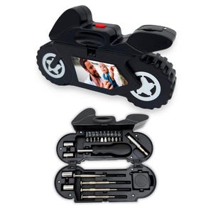 Personalized Motorcycle Toolkit with Photo: Anti-Corrosion Tools, LED Light