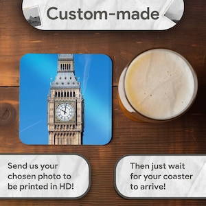 Personalized Photo Coaster - High Gloss Square MDF, Handmade Gift image 5