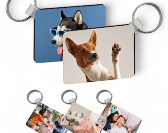 Personalized Photo Rectangle Keychain: Custom Picture Keepsake