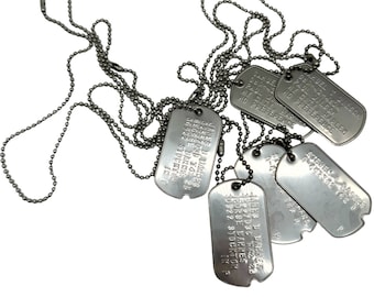 第二次世界大戦の刻印入りアメリカ軍ドッグタグセット（パーソナライズ