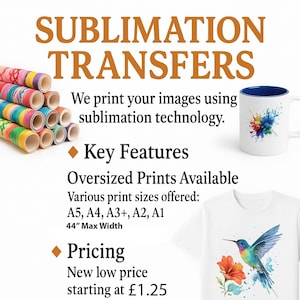 Servicio de impresión por sublimación para tazas, camisetas, personalización de manualidades y regalos, devuelto listo para imprimir, servicio de impresión personalizado A4 A3 A2 A1
